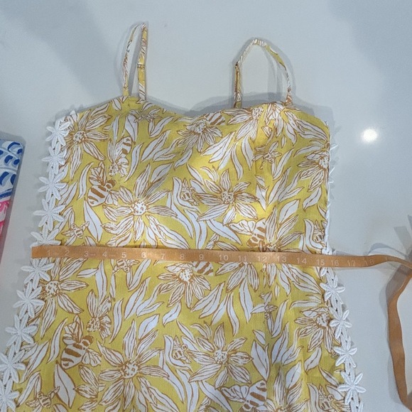NWT Lilly Pulitzer Shelli Stretch Dress Honeycomb Hideaway Yellow Bee Daisy Sz 8 - Picture 7 of 10